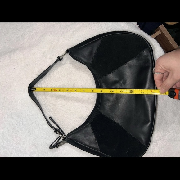 NWOT Etienne Aigner Black Leather & Suede Hobo Shoulder Bag Purse Y2K - Picture 3 of 11
